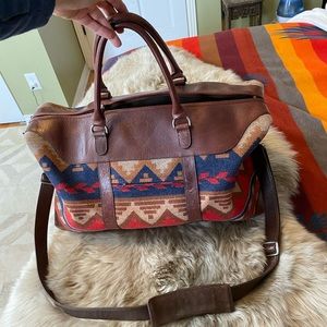 Pendleton duffel bag wool and leather